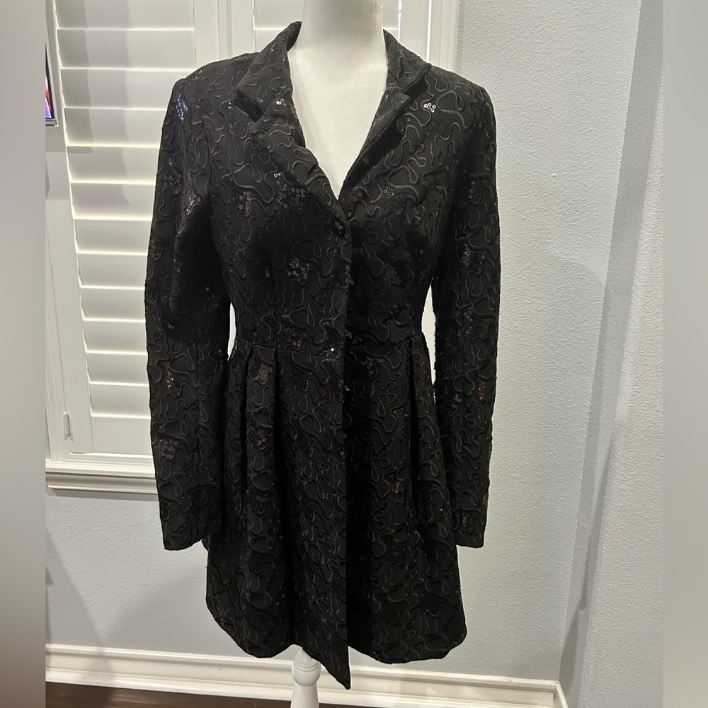Vintage Betsey Johnson Embroidered Sequin
Button Down Coat